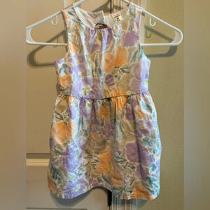 Carter’s Dress Purple Orange Peach Floral Dress Sz 3t